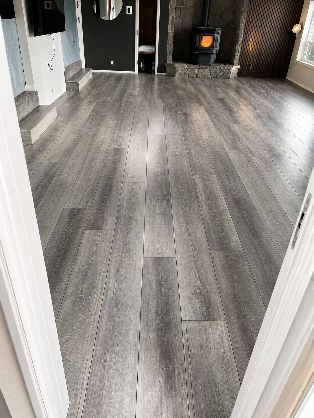 Wood-Look Plank Tile Flooring tile installation by JAC Tiling
